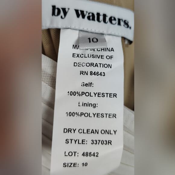 By Watters Joanne Ivory Ruched Slim Off-The-Shoulder Midi Dress Size 10 - Picture 6 of 14